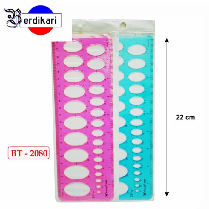 

%$%$%$%$] Penggaris Sablon Oval / Elips Butterfly BT-2080