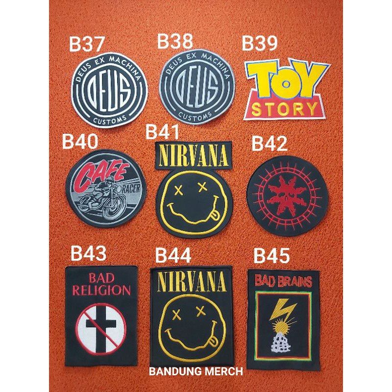 BACKPATCH BORDIR BESAR MUSIK NIRVANA UKURAN BESAR UNTUK DI BELAKANG JAKET