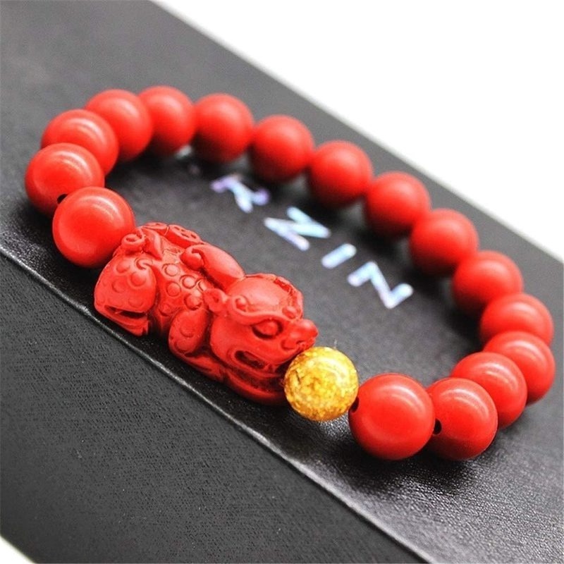 Gelang Tangan Pria / Wanita Manik Batu Obsidian Hitam Gaya Feng Shui Buddha