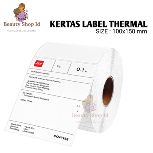 Beauty Jaya - Kertas Thermal Label Barcode 100 x 150 mm Harga Termurah