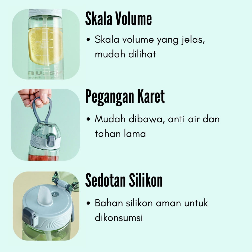 Botol Minum Portable Nature Botol Olahraga Kantor Sekolah 500ml 650ml Dengan Sedotan Anti Tumpah / Botol Minum 1 Liter / Tumbler Botol / Tumblr Botol / Tumbler Minum / Tupperware Botol Minum / Botol Minum Anak Sedotan