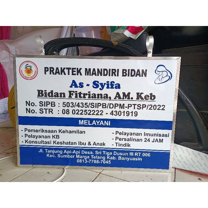 Neon box akrilik 2sisi 65x40,70x50 Bidan, dokter, dokter gigi, kios, cafe, barbershop, dll.