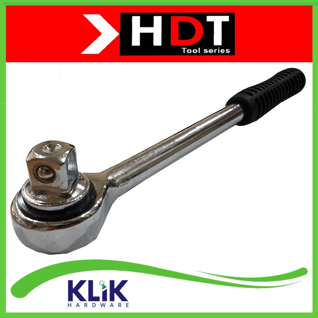 HDT Gagang Ratchet Stang Kunci Shock Sock Rachet 3/8 Inch Sok Gagang Karet
