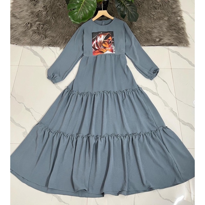 maxi long crinkle gambar