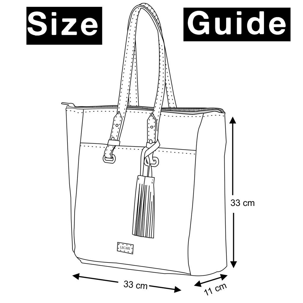 Tiara Tote Bag Tas Wanita Kanvas Kombinasi Kulit Asli Leather Lecari