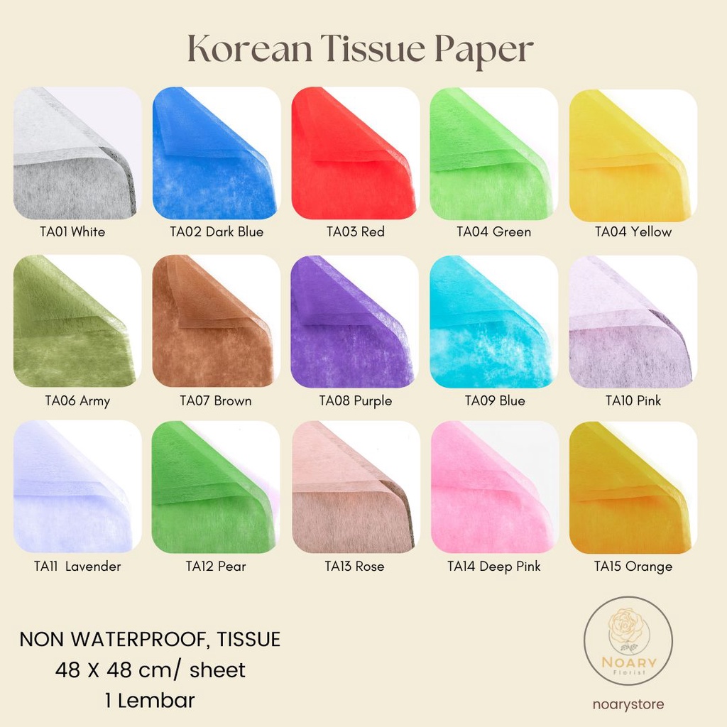 Korean Tissue Paper Kertas Bunga Wrapping Cellophane Paperwrap Buket Bunga Bungkusan Bunga / Flower Wrapping / Cellophane / Wrap / Kertas Bunga / Kertas Kado / Flower Paper / Kertas Grosir