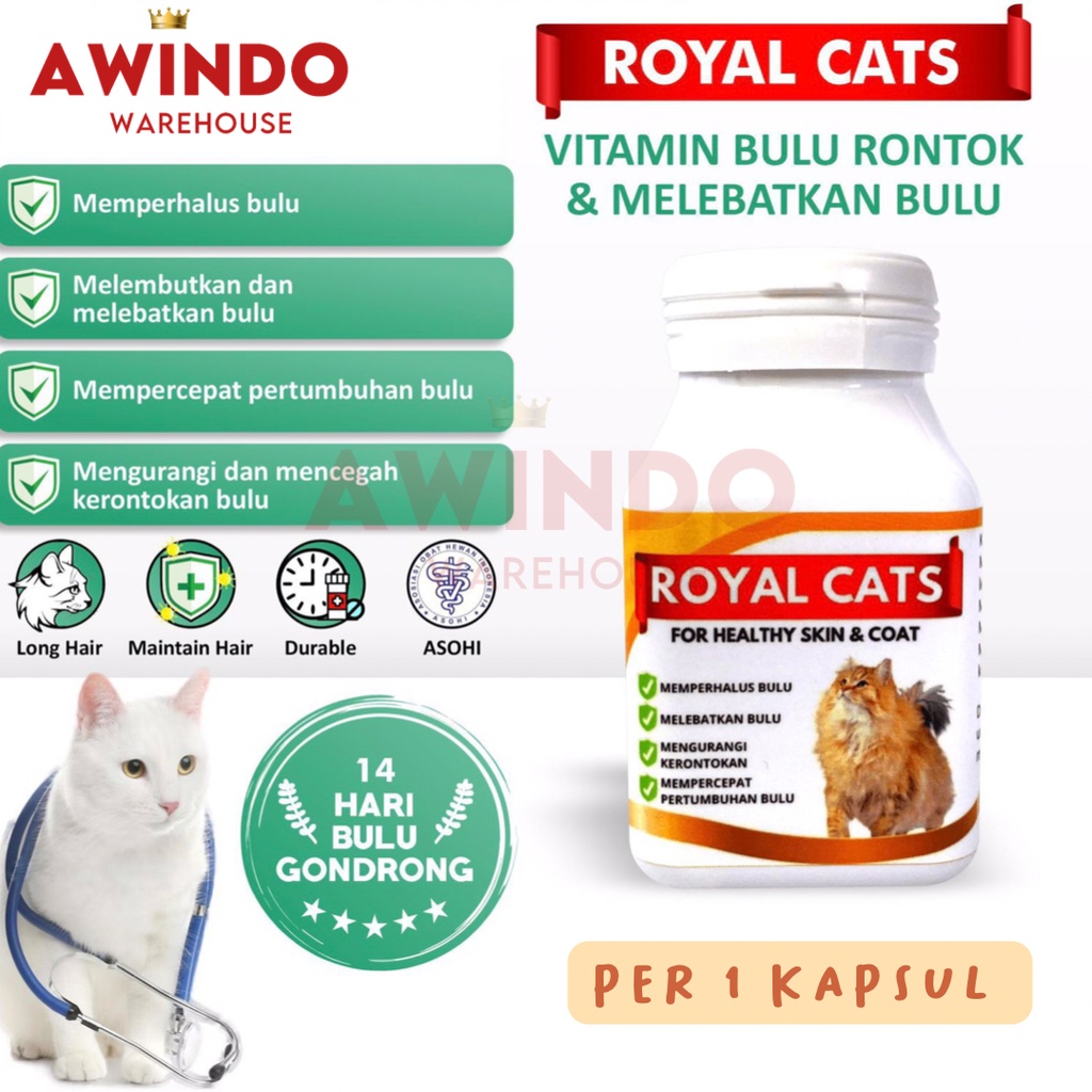 FURNOX 1 KAPSUL - Vitamin Melebatkan Bulu Kucing Anjing Kelinci Lebat Halus Mengkilap Anti Rontok Kering Cat Kitten Adult