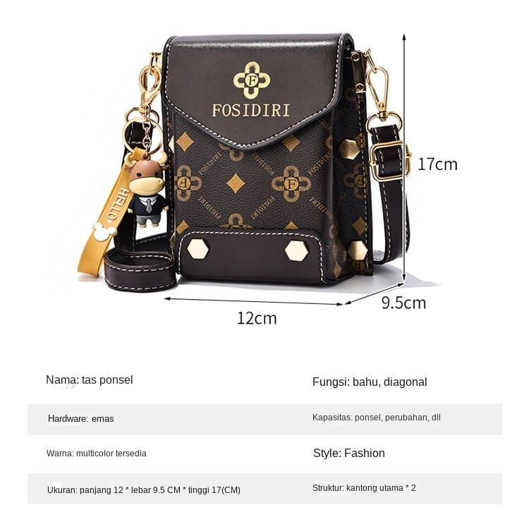 Tas Selempang Ponsel Wanita Elegan Mode Korea PREMIUM High Quanlity Original Import