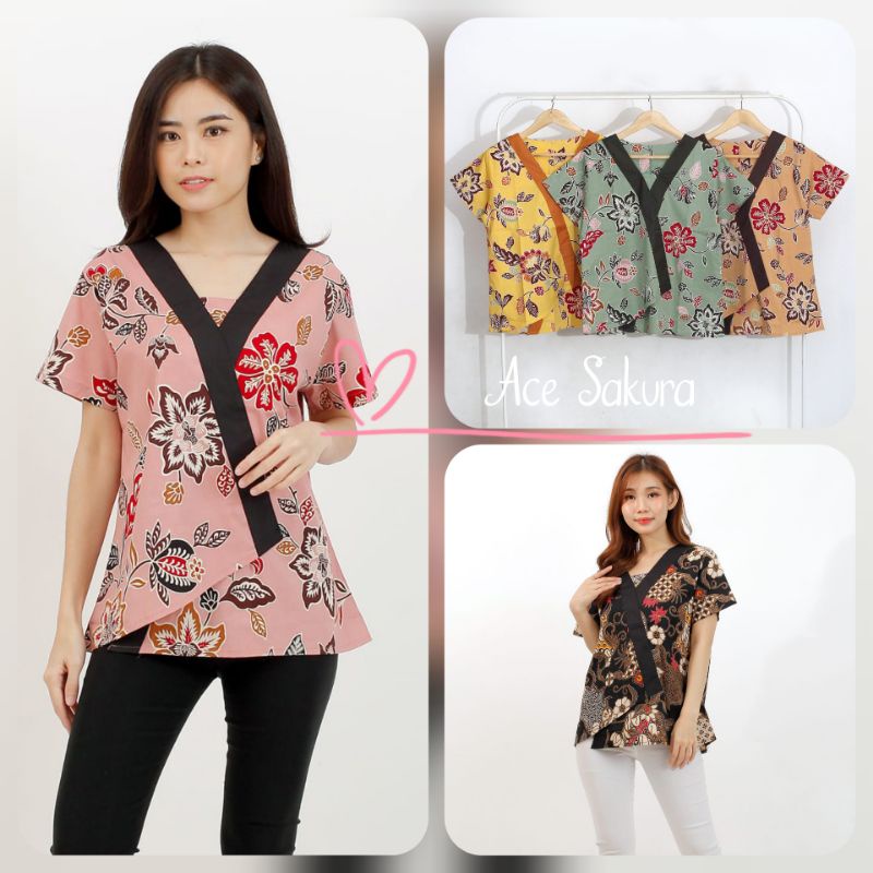 BIGSIZE BLOUSE BATIK KAMILA MODERN XL ATASAN CEWEK CANTIK GAYA ETNIK 263 BAJU FASHION WANITA MURAH ASLI BAGUS