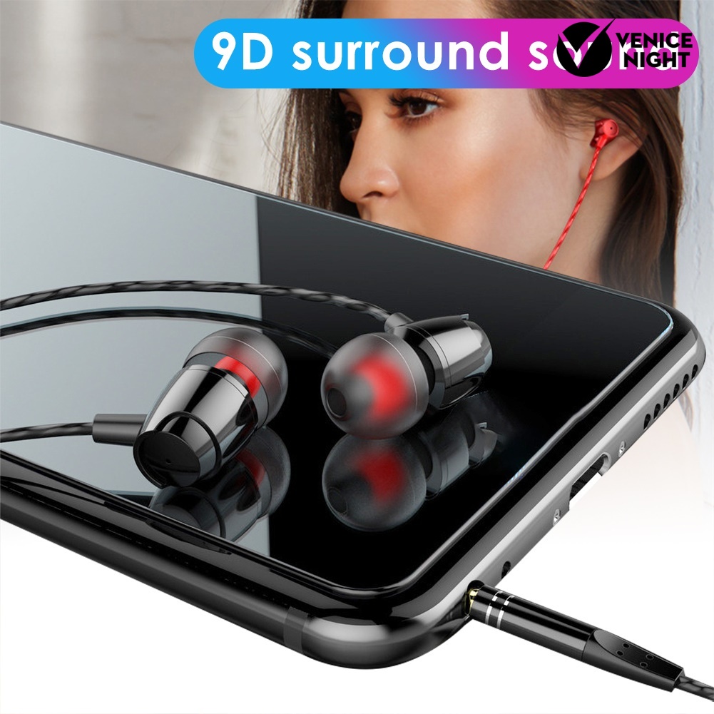 (VNEP) (Berkabel) Dual Moving Coil 4-core In-Ear HiFi Bass Earphone Musik Olahraga Headset