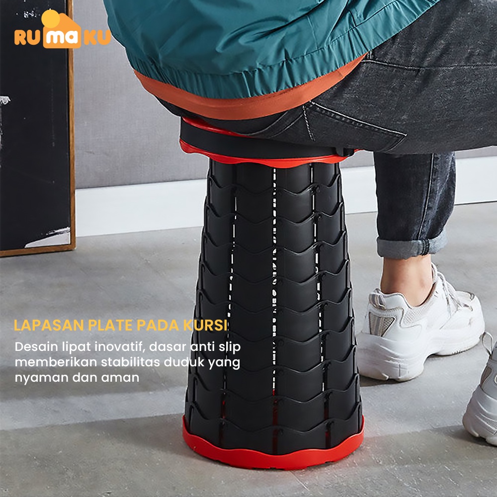 Rumaku Bangku Lipat Kursi Lipat Outdoor Camping Kuat Kokoh Tahan Beban Telescopic