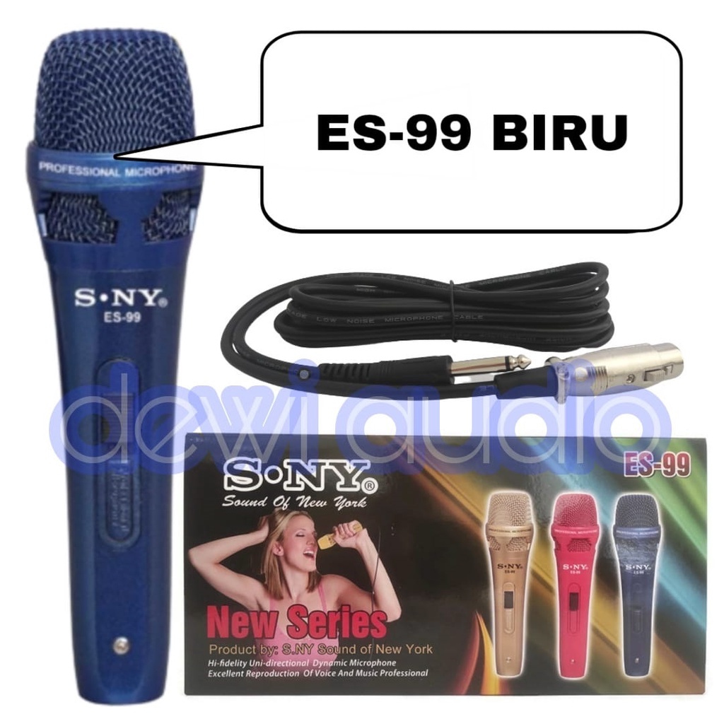 MIC WARNA ES-99 MICROPHONE WARNA ES99 GOLD MERAH BIRU