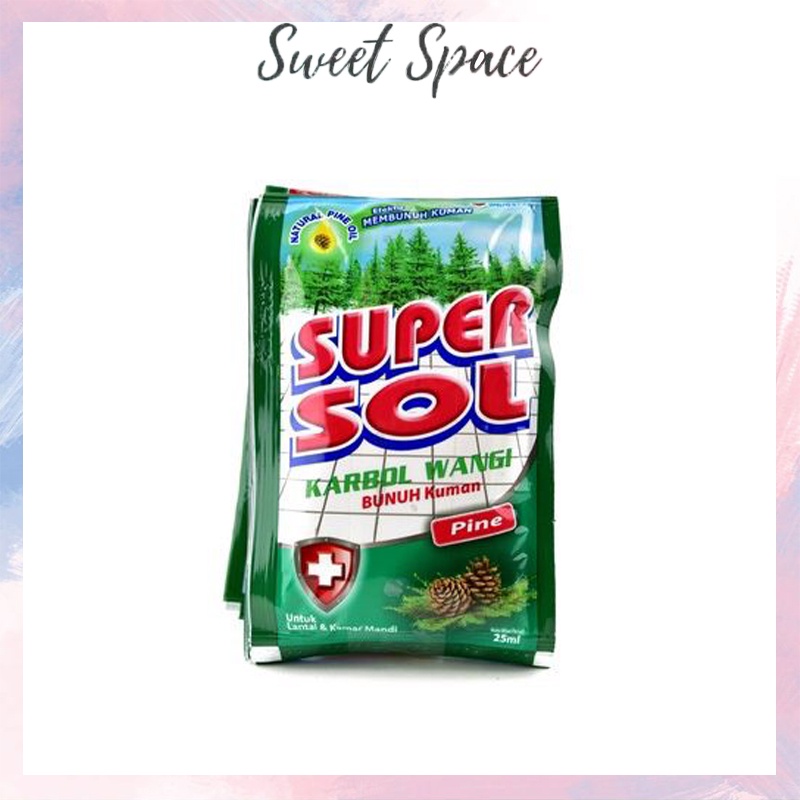 SUPER SOL KARBOL WANGI PINUS 25 ML 1 RENCENG ISI 12 PCS [SWEETSPACE]