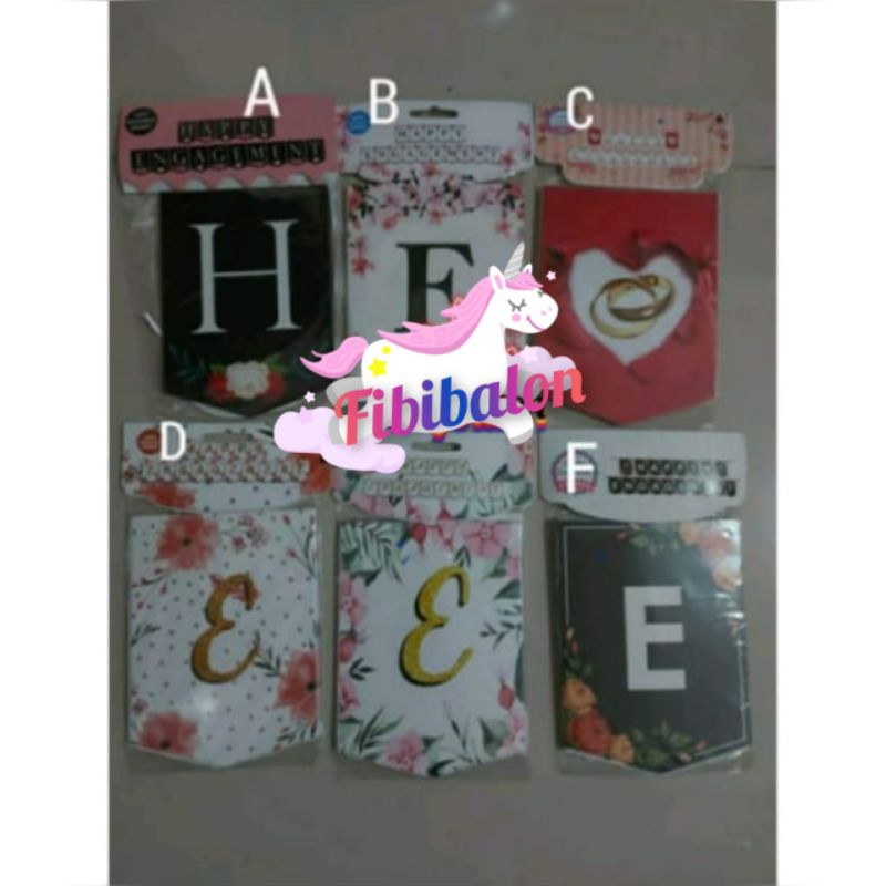 Banner Happy Engagement/Bunting Flag Engagement