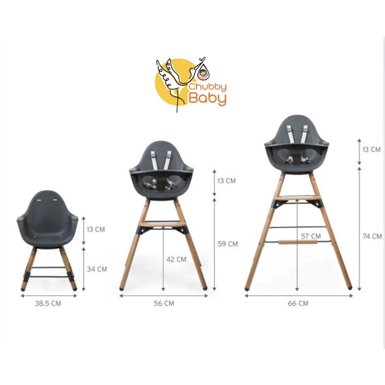 Childhome Evolu One.80° High Chair | Kursi Makan Putar Baby