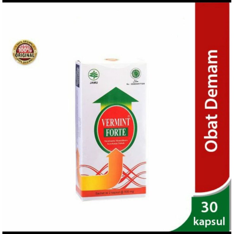 VERMINT FORTE - herbal untuk daya tahan tubuh dan obat demam , obat TYPUS dan DBD, KAPSUL CACING