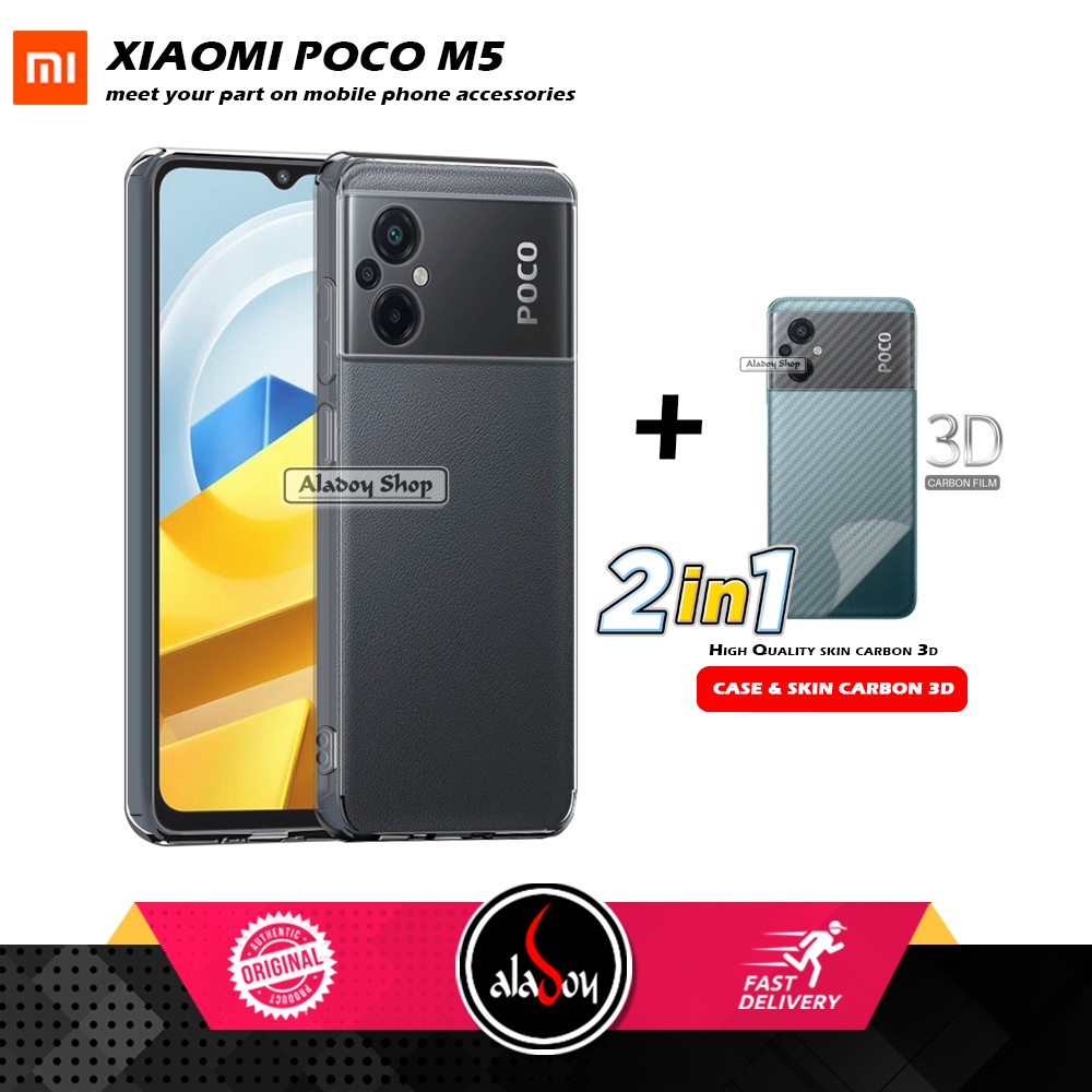 PROMO Case Xiaomi Redmi A1 2022 Ultrathin Cristal Clear HD Premium Softcase Free Skin Carbobn 3D