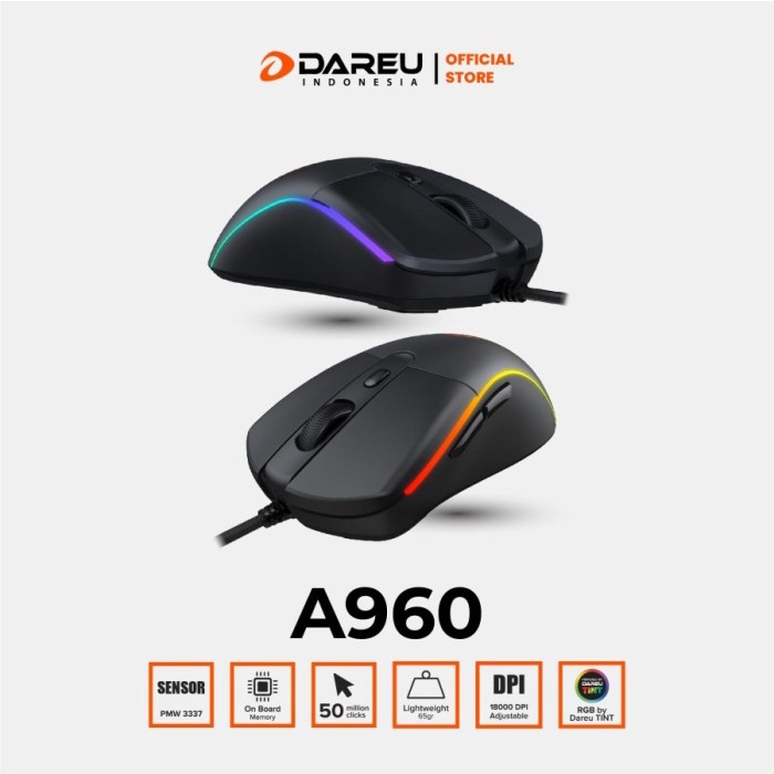 Mouse Gaming Lightweight Dareu A960 ALPHA A-960 65Gr