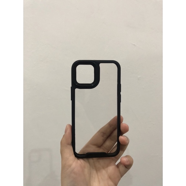 preloved casing case iphone 12 mini warna hitam transparan
