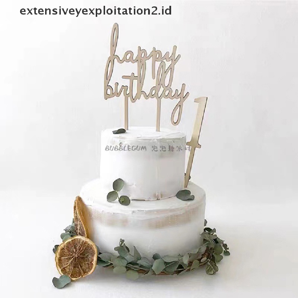 1 Pc Topper Kue Desain Happy Birthday Untuk Dekorasi