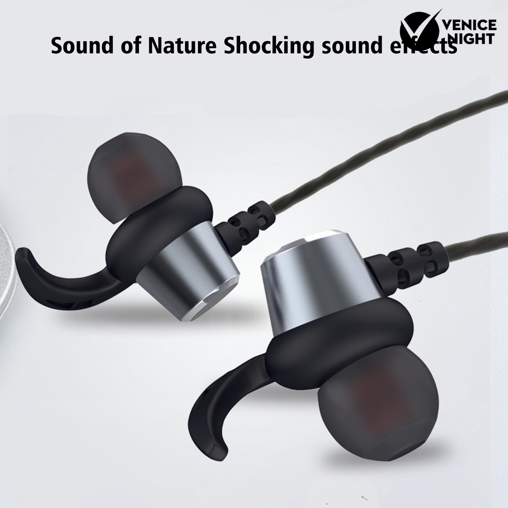 (VNEP) (Berkabel) Earphone In-ear Noise Reduction 3.5mm Heavy Bass Sports Gaming Headset dengan Mikrofon untuk Ponsel