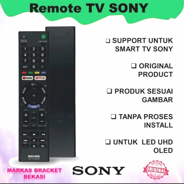 REMOTE TV REMOT TV SONY BRAVIA ORIGINAL