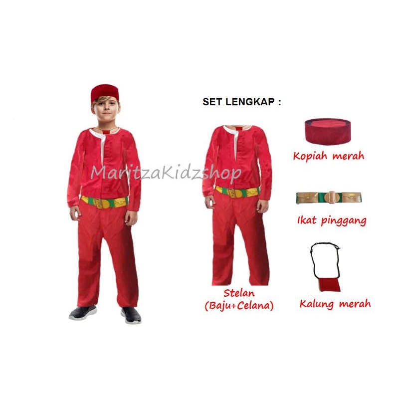 Jual Baju Pangsi Kostum Adat Betawi Anak Si Pitung Shopee Indonesia