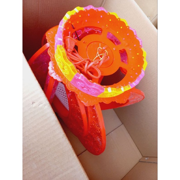 Lampion LED Putar 80cm / Lampu Lampion Nyala 80cm / Lampu Fu Imlek Sincia Putar / DIY CNY Lantern LED