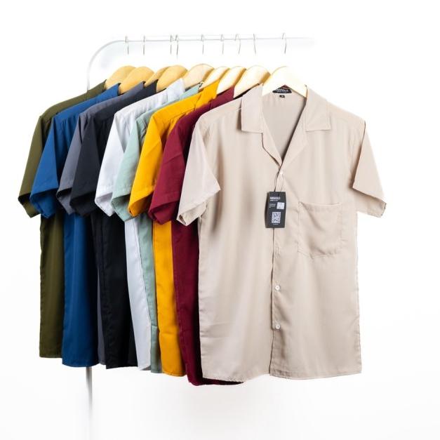 Ribsgold Shirt Man Amarine / Kemeja Amarine / Kemeja Kasual Polos Pria - Army, M