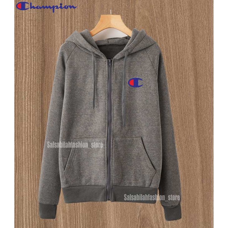 SWEATER HOODIE - Jaket Distro Zipper - Jaket Sweater Hoodie Resleting Pria Logo champio&quot;n