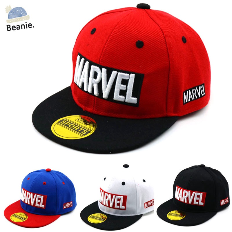 Topi baseball Motif Bordir Marvel Gaya hip hop Untuk Anak Laki-Laki Dan Perempuan
