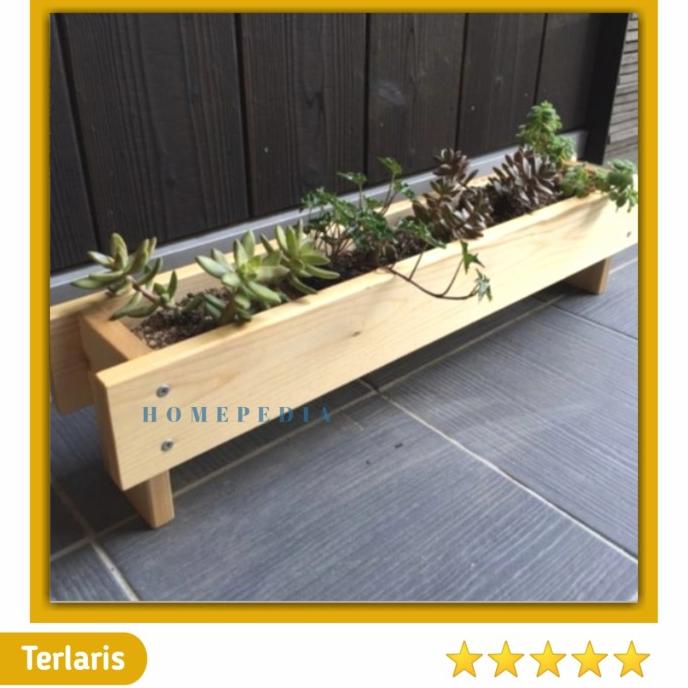 Rak Tanaman Hias Panjang / Pot Tanaman / Pot kaktus Kayu
