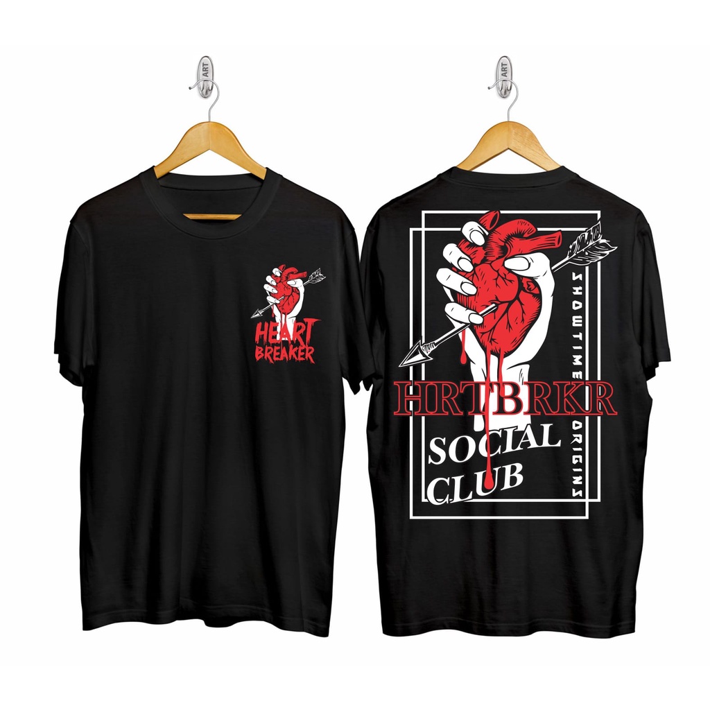 Kaos Tshirt Pria HRTB Hitam Distro Lengan Pendek Motif Sablon Bergambar Keren Baju Kaos Viral Baju kaos anime