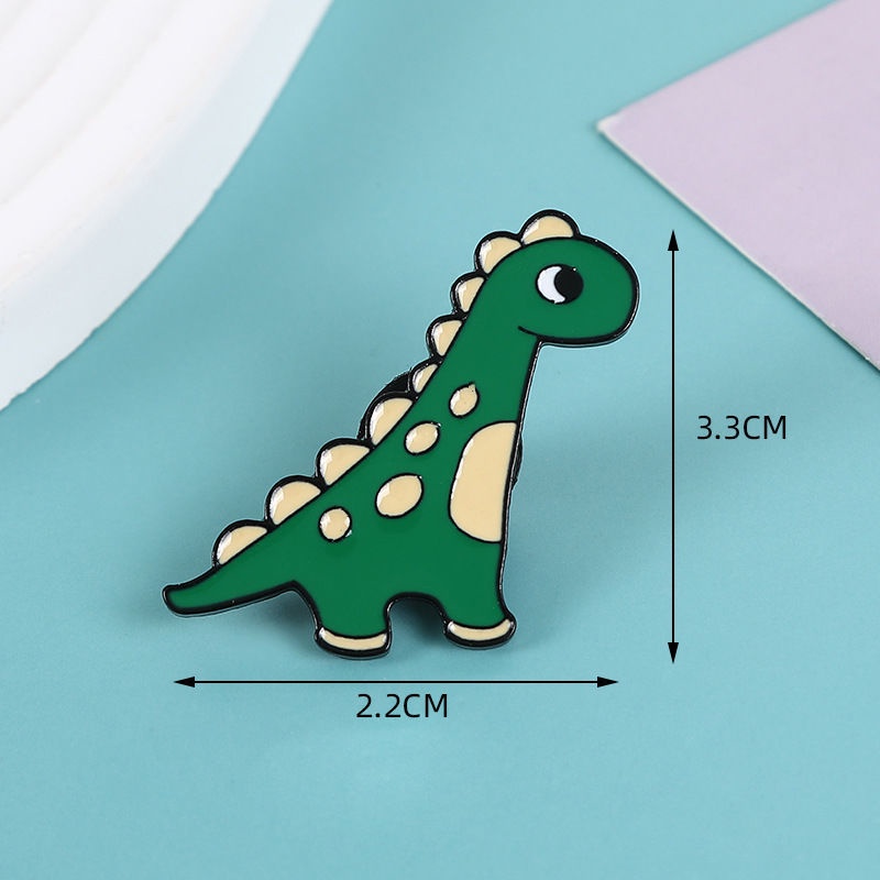 Bros Pin Enamel Desain Kartun Dinosaurus Untuk Anak