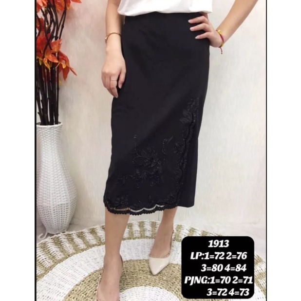 ROK CHIBI KOREA IMPORT STRECH MIX BORDIR (HITAM)