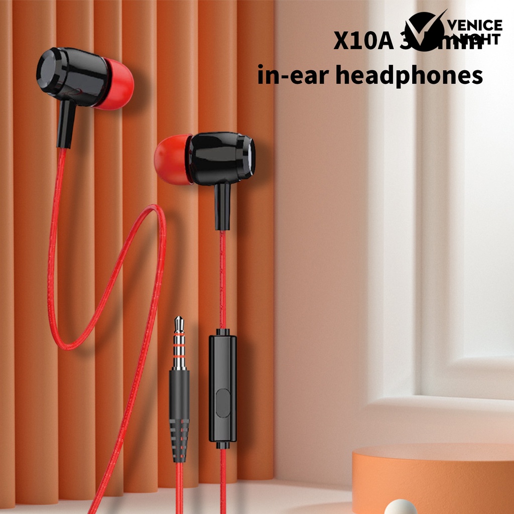 (VNEP) (Berkabel) X10A Earphone High Fidelity HD-kompatibel Panggilan Universal 3.5mm In-Ear Ponsel Earbud dengan MIC untuk Android