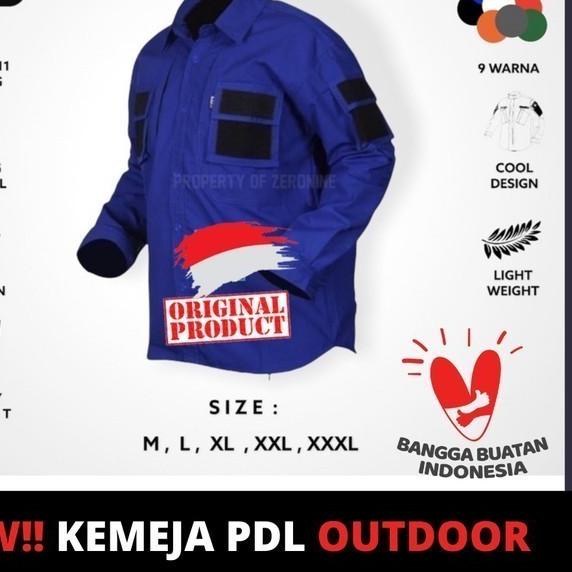 Baju Kemeja Tactical pria Lengan Panjang Best quality - Biru, M