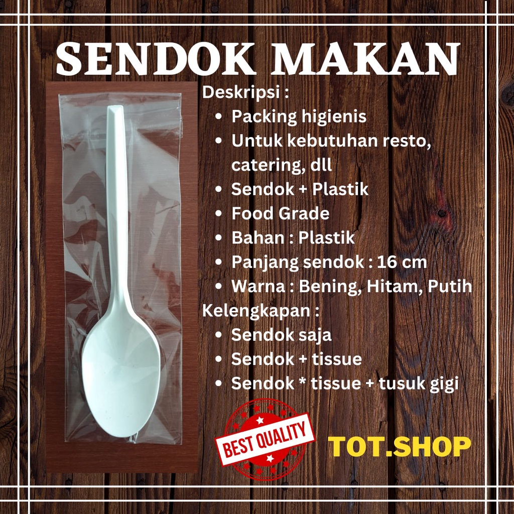 Sendok Makan Plastik Packing Plastik Higienis, Tidak Bau