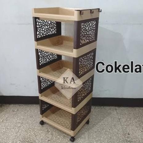 Tabitha Rstb Rak Serbaguna Besar Rak Salon Plastik Susun 4 Rak Buku