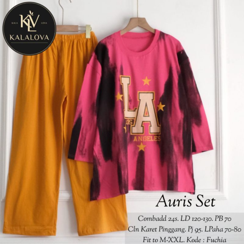 Setelan Wanita Bahan Kaos Combed 24s Jumbo LD 120-130 AURIS SET BY KALALOVA