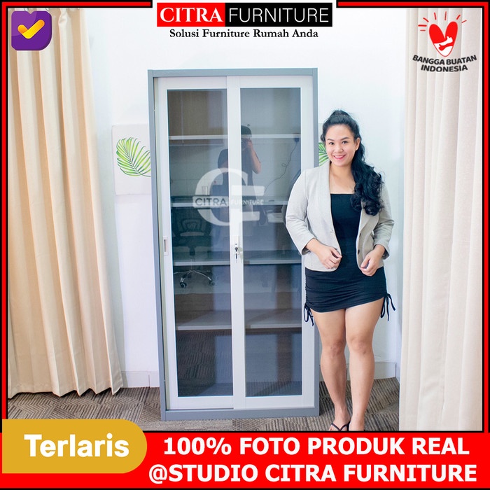 

Filling Cabinet Lemari Arsip 2 Pintu Sliding Kaca