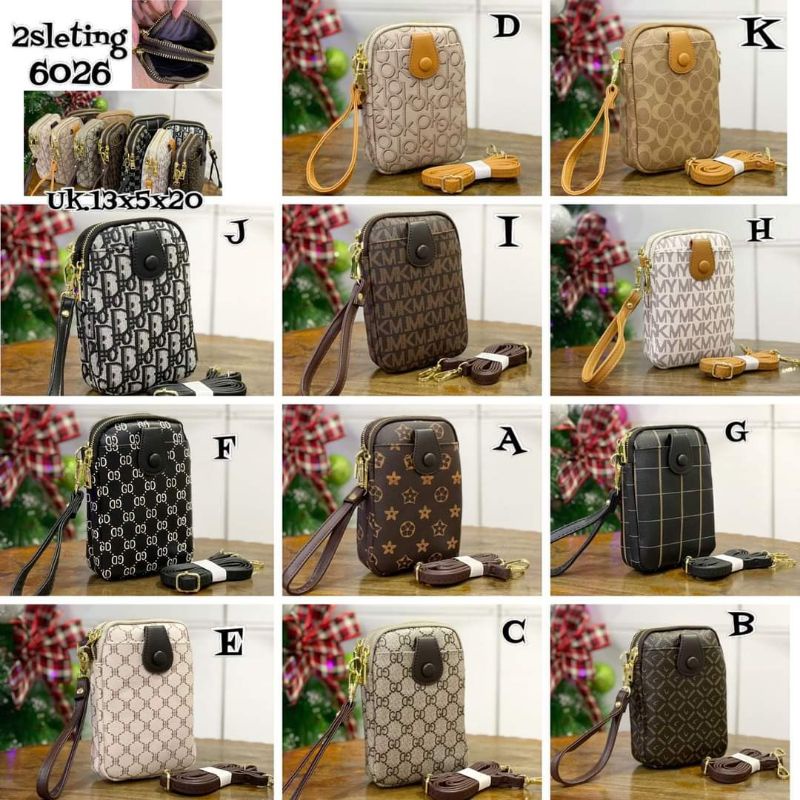 NEW ITEM tas hpo sling bag phone 2 ruang / tas hp / tas hpo / tas sling / tas selempang mini import 2 ruang