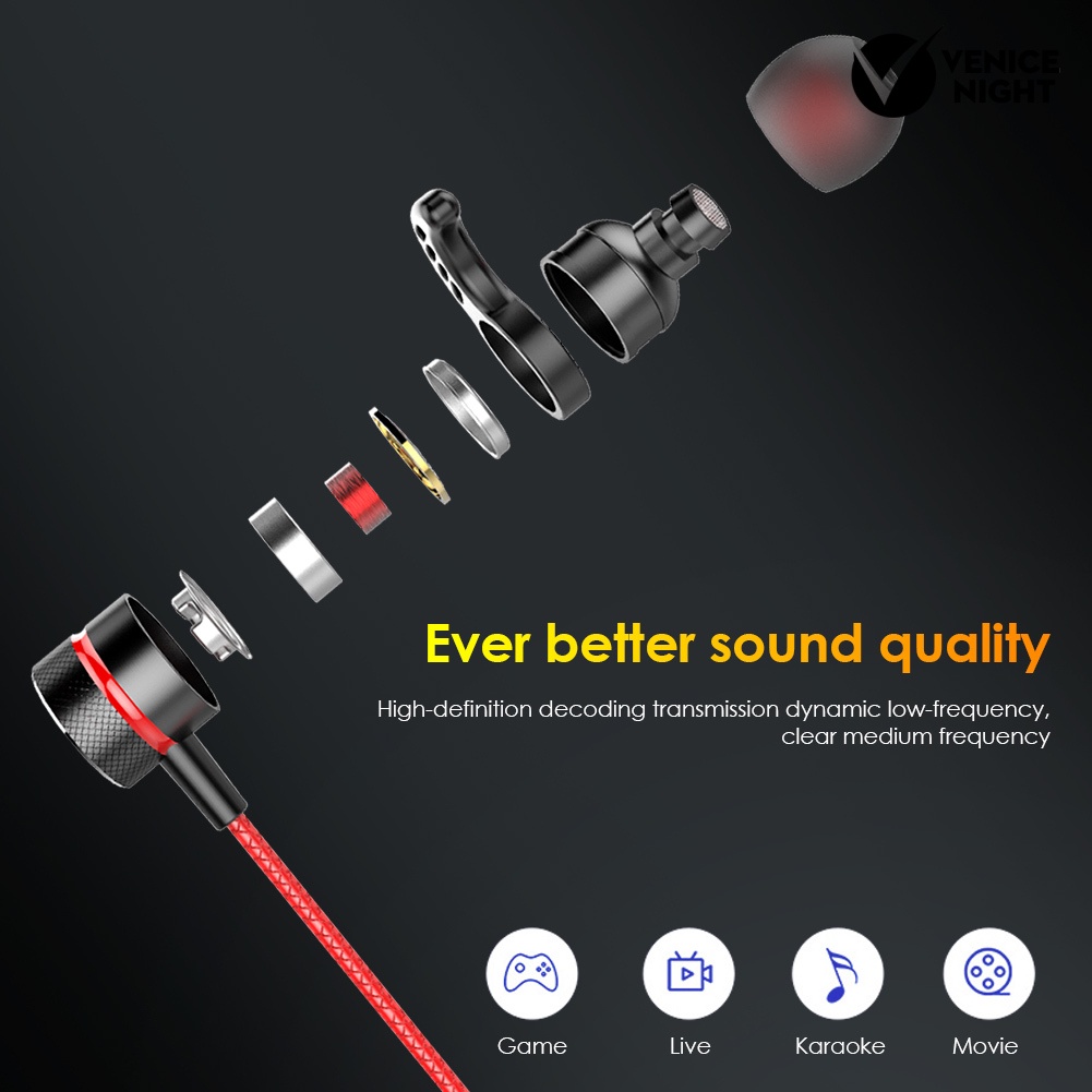 (VNEP) (Berkabel) G21 3.5mm Universal In-Ear Gaming HiFi Earphone Headset dengan Mikrofon