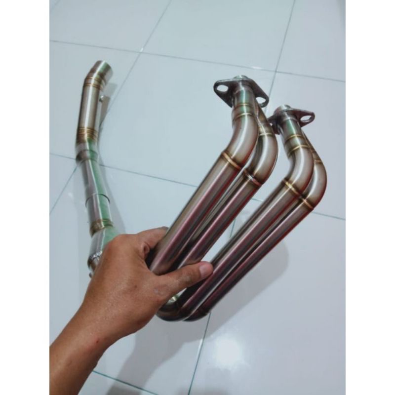 Header / Leheran Custom Stainless 4 Silinder 2-4-1 PNP Motor Ninja New250Fi Old Karbu Z250 R25 MT25