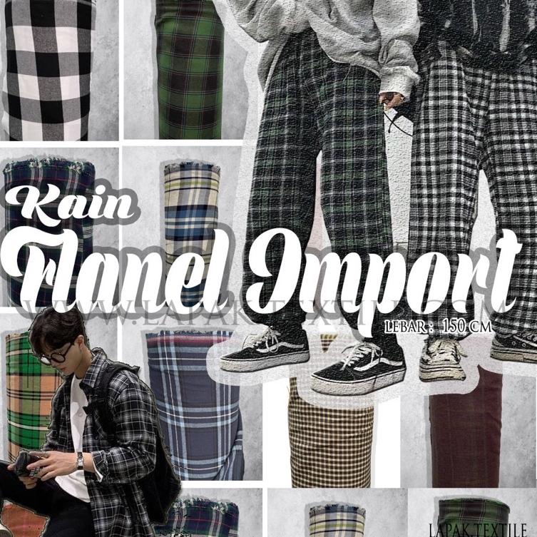 NEW KAIN FLANEL IMPORT MOTIF KOTAK - FLANEL - KEMEJA FLANEL - BAHAN KEMEJA FLANEL - BAHAN CELANA FLA