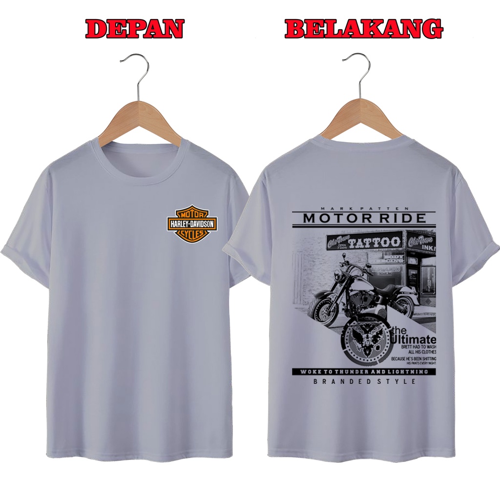 KAOS DISTRO UNISEX (PRIA DAN WANITA) TERBARU, KAOS JUMBO MOTOR RIDE