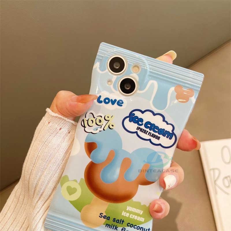 Soft Case TPU Motif Es Krim Cokelat Untuk OPPO A57 2022 A77S A15 A16 A16K A54 A53 A12 A5S A7 A3S A11k A31 A52 A92 A94 A37 F9 A1K A76