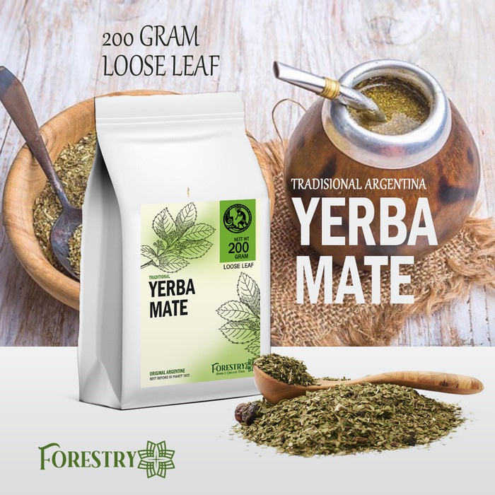 

YERBA MATE TEA 200 GRAM LOOSE LEAF - TEH YERBAMATE ASLI ARGENTINA