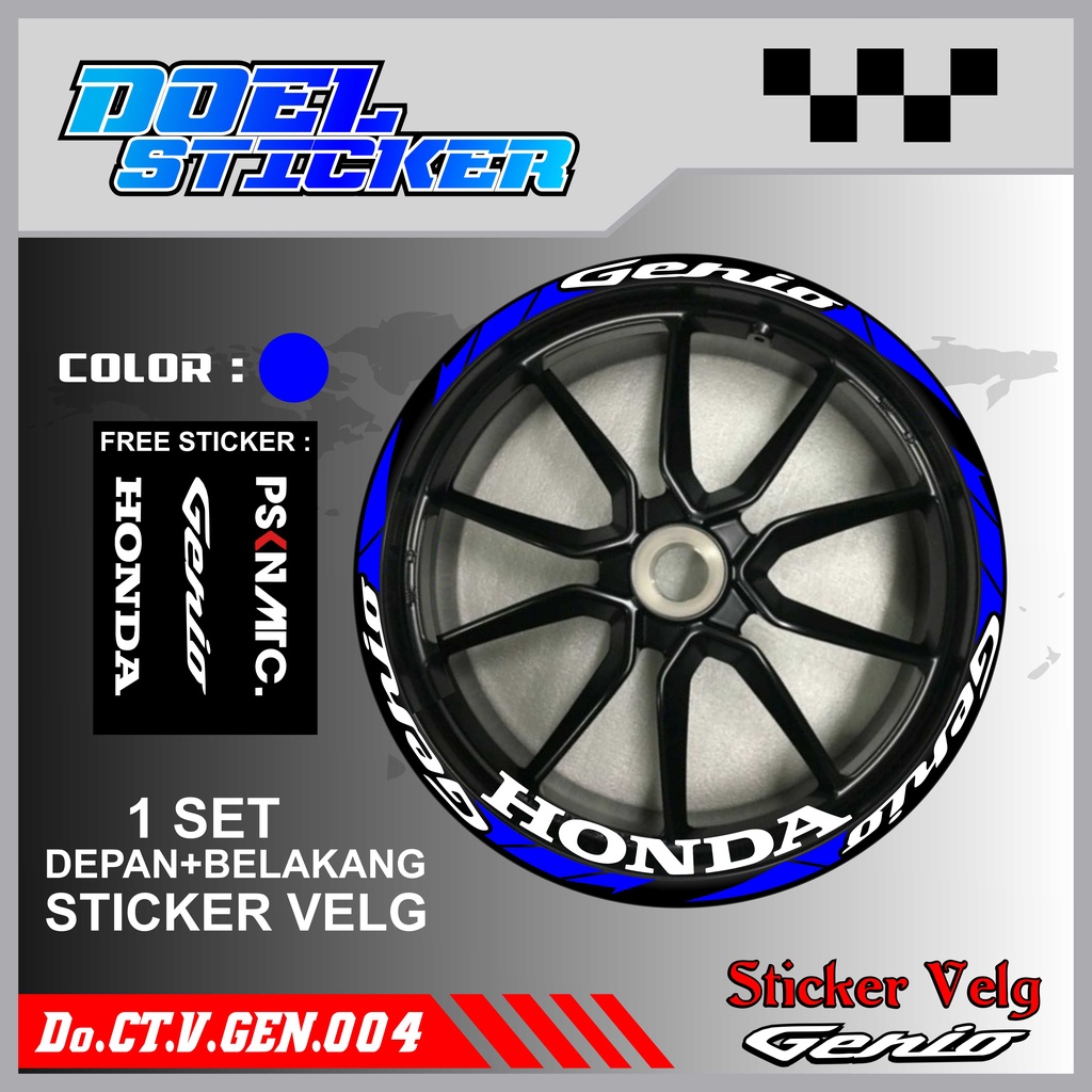 Stiker Cutting Velg Genio Racing Lis List Variasi Custom Set Depan Belakang Doel 004