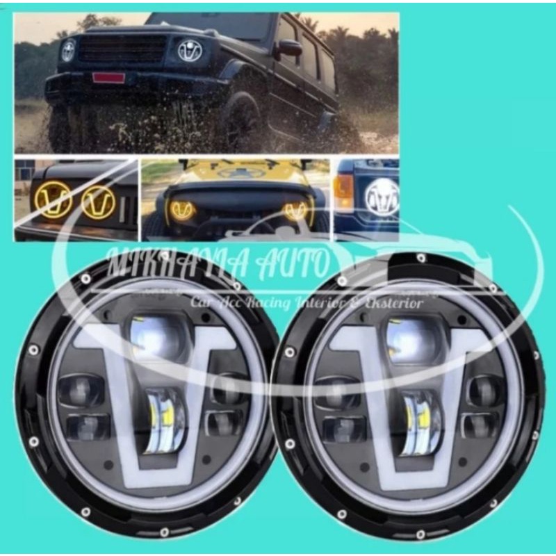 Lampu Led Headlamp 7inch Daymaker For Jeep Jimny Rubicon Hardtop
